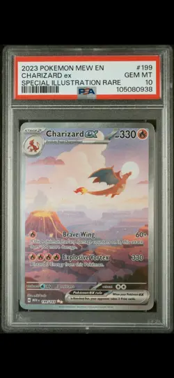 2023 Pokemon Mew Charizard ex 199/165 Sv: Scarlet & Violet 151 Holo PSA 10 - Image 1