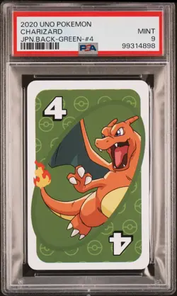 Charizard Pokemon Uno 2020 Japanese Back #4 Green PSA 9 - Image 1