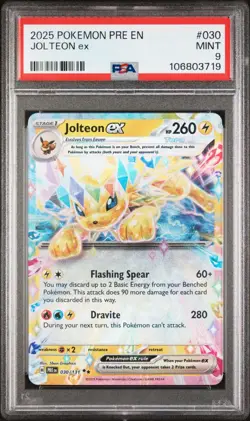 2025 POKEMON PRE EN-PRISMATIC EVOLUTIONS #030 JOLTEON ex PSA9 - Image 1