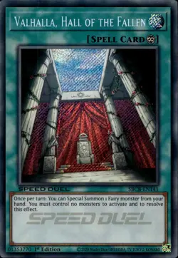 Valhalla, Hall of the Fallen Speed Duel 1st Ed Secret EU SBCB-EN141 Yu-Gi-Oh! - Image 1
