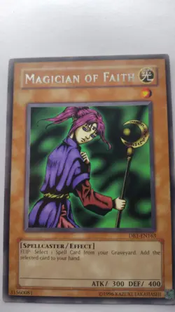 YUGIOH MAGICIAN OF FAITH DB1-EN163 RARE NM MINT - Image 1