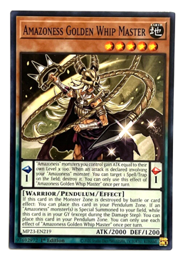 YuGiOh! - Amazoness Golden Whip Master - MP23-EN219 - 1st Edition Common - Image 1