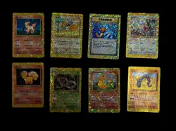 8 x Pokemon Holo Prism Sticker Card Vintage Charmander Arbok Vulpix Onix Duduo - Image 1
