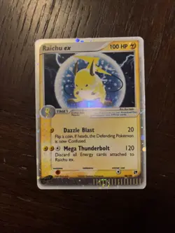 Raichu ex Holo Pokemon Card 100 HP Dazzle Blast Mega Thunderbolt 98/100 - Image 1