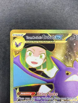 Team Rocket's Crobat ex 242/182 SV10: Destined Rivals Hyper Rare Pokemon TCG NM - Image 2