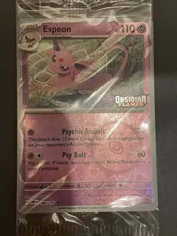 Espeon (Best Buy Exclusive) 086/197 Pokemon Obsidian Flames Stamped Sealed Promo - Image 1