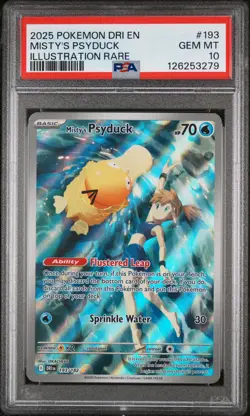 2025 POKEMON DRI EN-DESTINED RIVALS ILLUSTRATION RARE MISTY'S PSYDUCK PSA 10 - Image 1