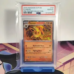 Flareon 167 Prismatic Evolutions Cosmos Holo Black Star Promo Pokemon TCG PSA 10 - Image 1