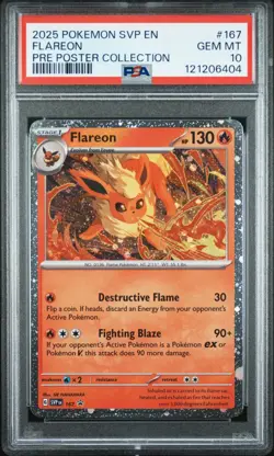 Flareon 167 Prismatic Evolutions Cosmos Holo Black Star Promo Pokemon TCG PSA 10 - Image 2