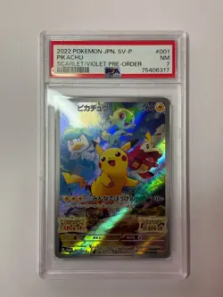 Pikachu SV-P #001 | Scarlet & Violet | PSA 7 | Pre-Order 2022 Japanese Pokemon - Image 1