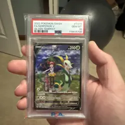 2022 POKEMON SWORD & SHIELD SILVER TEMPEST #TG13 FULL ART/SERPERIOR V PSA 10 - Image 1