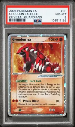 2006 POKEMON EX CRYSTAL GUARDIANS #93 GROUDON EX-HOLO PSA 8 - Image 1