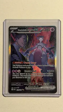 Pokemon TCG: Team Rocket's Mewtwo ex 231/182 SIR Destined Rivals NM - Image 1