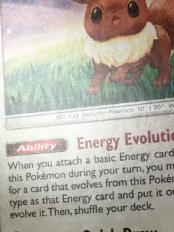 Pokemon TCG Eevee 101/149 Sun & Moon Base Set Regular Common LP - Image 2