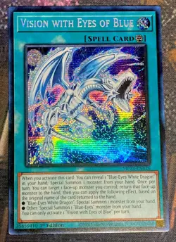 Yugioh - Blue-Eyes VISION WITH EYES OF BLUE SECRET RARE Holographic 1ST Edition - Image 1