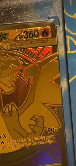 Mega Charizard X Ex 130/094 Phantasmal Flames Hyper Rare Gold Pokemon Card NM - Image 4
