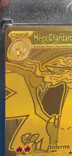 Mega Charizard X Ex 130/094 Phantasmal Flames Hyper Rare Gold Pokemon Card NM - Image 5