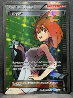 Pokemon TCG Brigette Holo Full Art Ultra Rare Card Breakthrough 161/162 MP/LP - Image 1