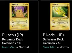Pikachu 13 Pikachu 40 JP Bulbasaur Deck Pokemon Card Lot - Image 3