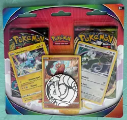 POKEMON TCG BLISTER 2 BOOSTER PACKS 3 FORCES OF NATURE FOIL CARDS, 1 COIN - Image 1