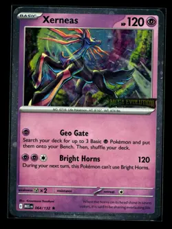 Xerneas 064/132 Pokemon Mega Evolution Stamped Promo Best Buy Holo Card NM - Image 1