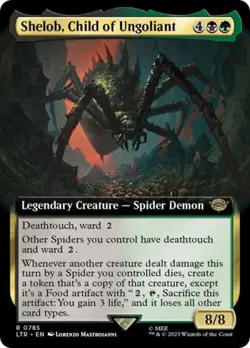 Shelob, Child of Ungoliant (Extended Art) (Surge Foil) -Foil Light Play MTG - Image 1