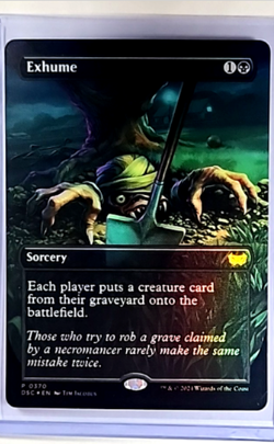 MTG Magic The Gathering DSC Duskmourn Commander Borderless Promo Foil 370 Exhume - Image 1