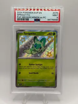 2024 Pokemon TCG Sprigatito Shiney Black Star Promo #076 PSA 9 - Image 1