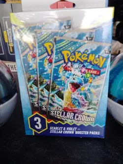 Pokemon Scarlet Violet Stellar Crown (3) Booster Packs Plus: (2) Poke Balls W/6 - Image 2