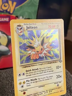Pokemon TCG Jolteon Jungle Set (1999) 4/64 Unlimited Holo Rare LP! - Image 2