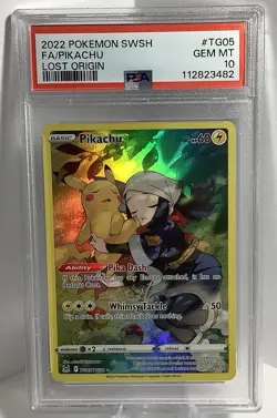 Pokemon Lost Origin Trainer Gallery Full Art PIKACHU Ultra Rare TG05 PSA 10 - Image 1