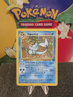 Pokemon TCG Vaporeon Jungle Set (1999) 4/64 Unlimited Holo Rare LP! - Image 1