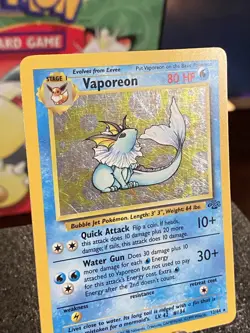 Pokemon TCG Vaporeon Jungle Set (1999) 4/64 Unlimited Holo Rare LP! - Image 3