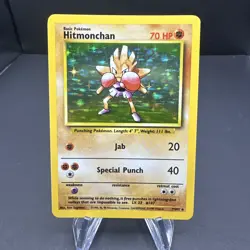 Pokemon TCG Hitmonchan Holo Rare 7/102 Base Set Unlimited - WOTC Vintage 1999 - Image 1
