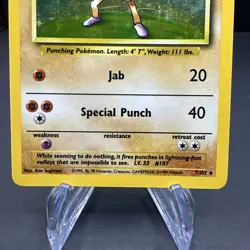 Pokemon TCG Hitmonchan Holo Rare 7/102 Base Set Unlimited - WOTC Vintage 1999 - Image 4