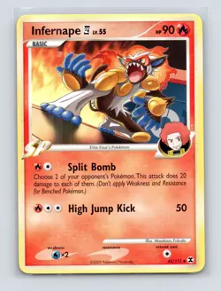 Pokemon TCG Infernape E4 43/111 Rising Rivals Normal LP - Image 1