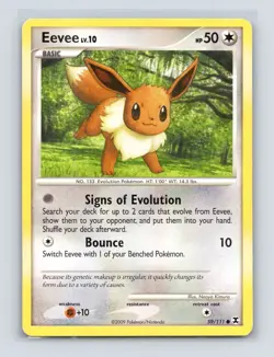 Pokemon TCG Eevee 59/111 Rising Rivals Normal LP - Image 1