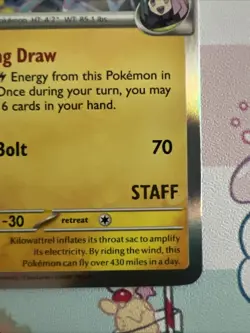 Iono's Kilowattrel 182 - Pokemon STAFF Prerelease Promo Journey Together Holo NM - Image 4