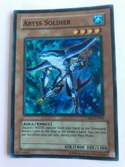 YuGiOh Abyss Soldier CMC-EN001 - Super Rare - Lightly Played With - Image 1