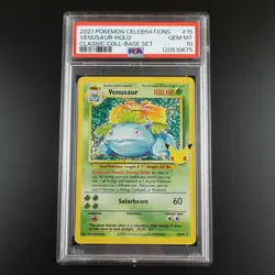 PSA 10 Venusaur 15/102 Pokemon Celebrations Classic Collection Holo Graded Card - Image 1