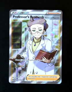 Pokemon Card Professor's Research 201/202 Sword & Shield Base Ultra Rare - NM ⭐ - Image 1