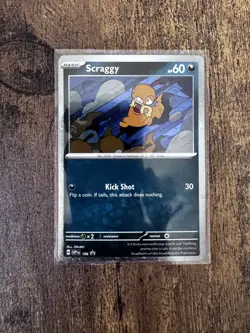 Pokemon TCG Scraggy Black Star Promo SVP186 Cosmos Holo Card - Image 1