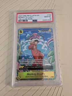 One Piece Monkey D. Luffy PSA 10 English Card OP07-109 2024 Treasure Rare - Image 1