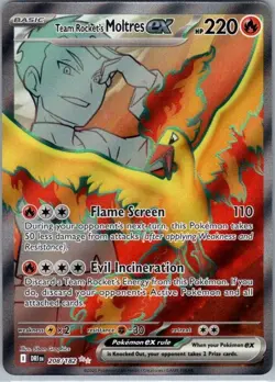 Pokemon Card Team Rocket's Moltres EX 208/182 Destined Rivals - Near Mint - Image 1