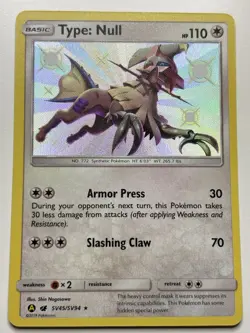 Type: Null SV45/SV94 Shiny Holo Rare Hidden Fates: Shiny Vault Pokemon Card - Image 1