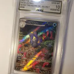 Graded Pokemon Card JPN SV4a Shiny Treasure EX Wugtrio 338/190 AR AGS Mint 10 - Image 1