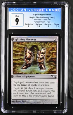 LIGHTNING GREAVES Mirrodin Foil U CGC 9 Q++ MTG [Nostalgium] - Image 1