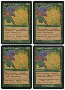 Saproling Infestation x4 4x 2000 Invasion PLAYSET Green Enchantment MTG LP AZ3 - Image 1