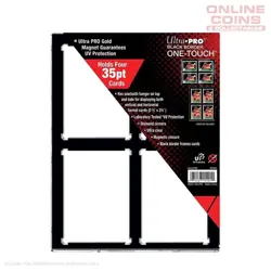 ULTRA PRO 35PT 4 Card Black Border UV ONE-TOUCH Magnetic Holder frame mtg - Image 1