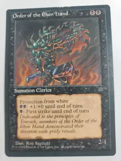 MTG Magic The Gathering Card Order of the ebon hand Summon Clerics Black Fallen - Image 1